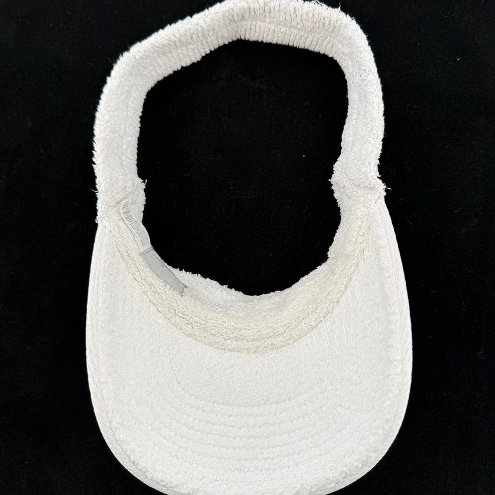 Y2K Nike Mesh Terry Cloth Visor Mens OS White Swoosh Logo Athletic Golf Tennis